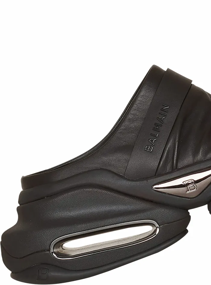 Balmain BBold Womens Draped Leather BBold Mule Sneakers Black Balmain BBold Womens Draped Leather BBold Mule Sneakers Black