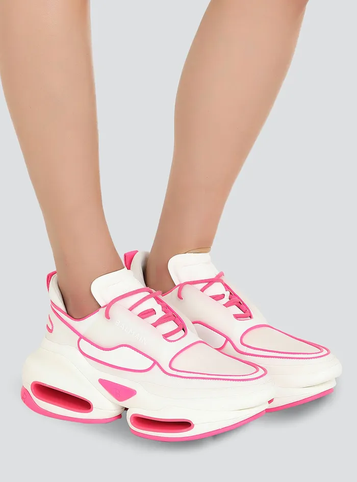 Balmain BBold Womens Leather BBold LowTop Sneakers Pink Balmain BBold Womens Leather BBold LowTop Sneakers Pink