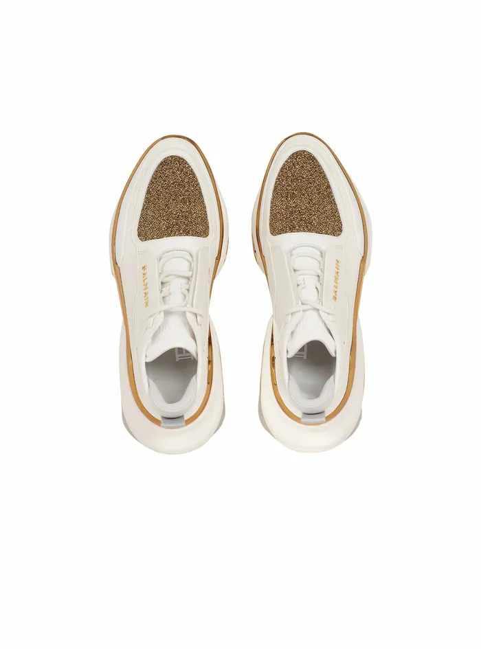 Balmain BBold Womens Leather Metal Lurex And Suede BBold LowTop Sneakers White Balmain BBold Womens Leather Metal Lurex And Suede BBold LowTop Sneakers White