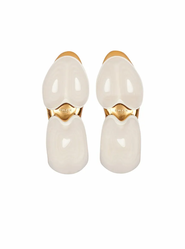 Balmain BBold Womens Leather Metal Lurex And Suede BBold LowTop Sneakers White Balmain BBold Womens Leather Metal Lurex And Suede BBold LowTop Sneakers White