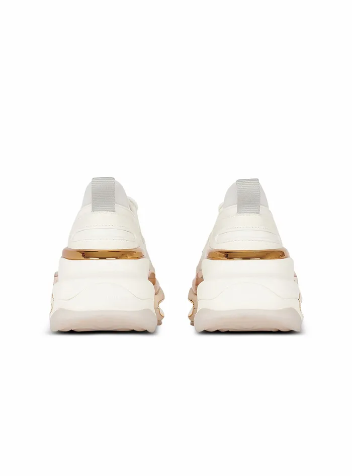 Balmain BBold Womens Leather Metal Lurex And Suede BBold LowTop Sneakers White Balmain BBold Womens Leather Metal Lurex And Suede BBold LowTop Sneakers White