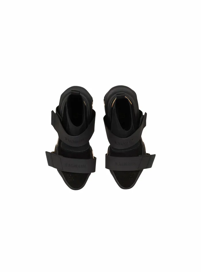Balmain BBold Womens Suede And Knit BBold Sneakers With Straps Black Balmain BBold Womens Suede And Knit BBold Sneakers With Straps Black