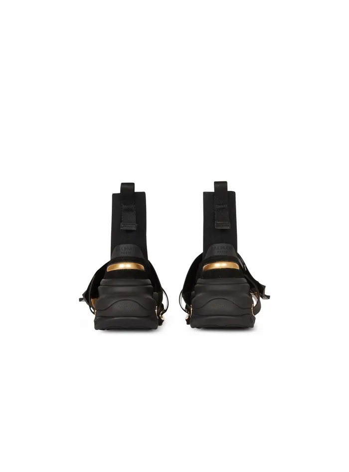 Balmain BBold Womens Suede And Knit BBold Sneakers With Straps Black Balmain BBold Womens Suede And Knit BBold Sneakers With Straps Black