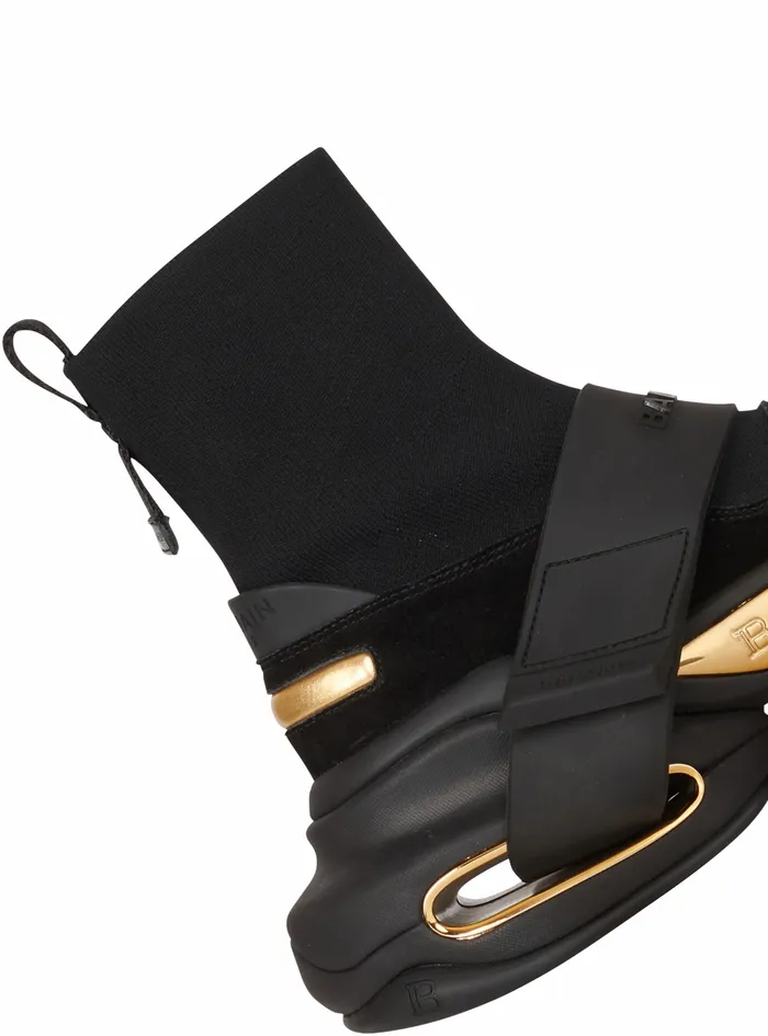 Balmain BBold Womens Suede And Knit BBold Sneakers With Straps Black Balmain BBold Womens Suede And Knit BBold Sneakers With Straps Black