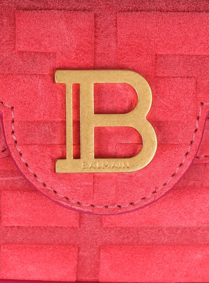Balmain BBuzz Bags Womens Debossed Suede BBuzz 19 Bag With Fringe Pink Balmain BBuzz Bags Womens Debossed Suede BBuzz 19 Bag With Fringe Pink