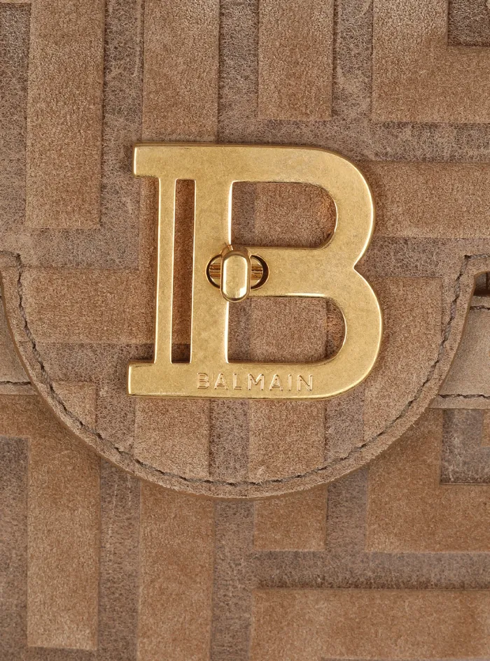 Balmain BBuzz Bags Womens Debossed Suede BBuzz 23 Bag With Fringe Beige Balmain BBuzz Bags Womens Debossed Suede BBuzz 23 Bag With Fringe Beige