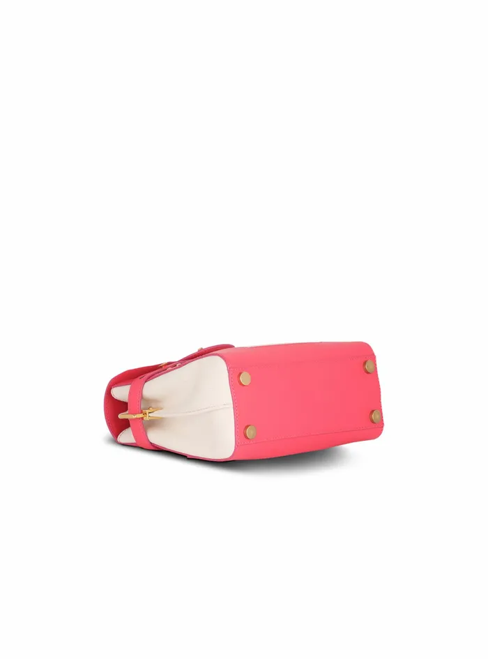 Balmain BBuzz Bags Womens Exclusive 8211 Canvas BBuzz 23 Bag With Leather Panels Pink Balmain BBuzz Bags Womens Exclusive 8211 Canvas BBuzz 23 Bag With Leather Panels Pink
