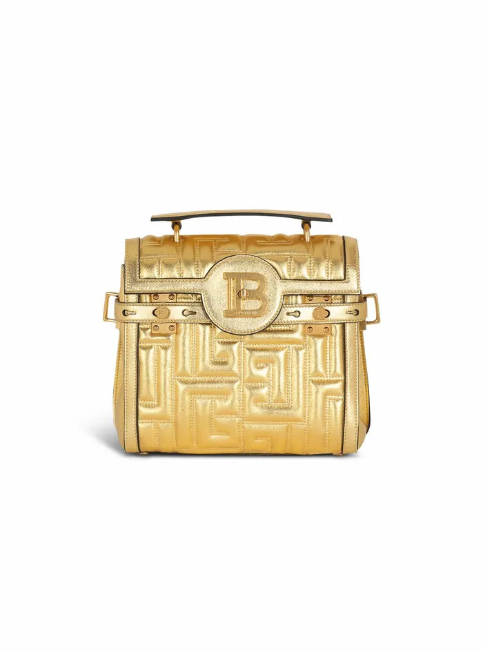 Balmain BBuzz Bags Womens Quilted Leather BBuzz 23 Bag Gold