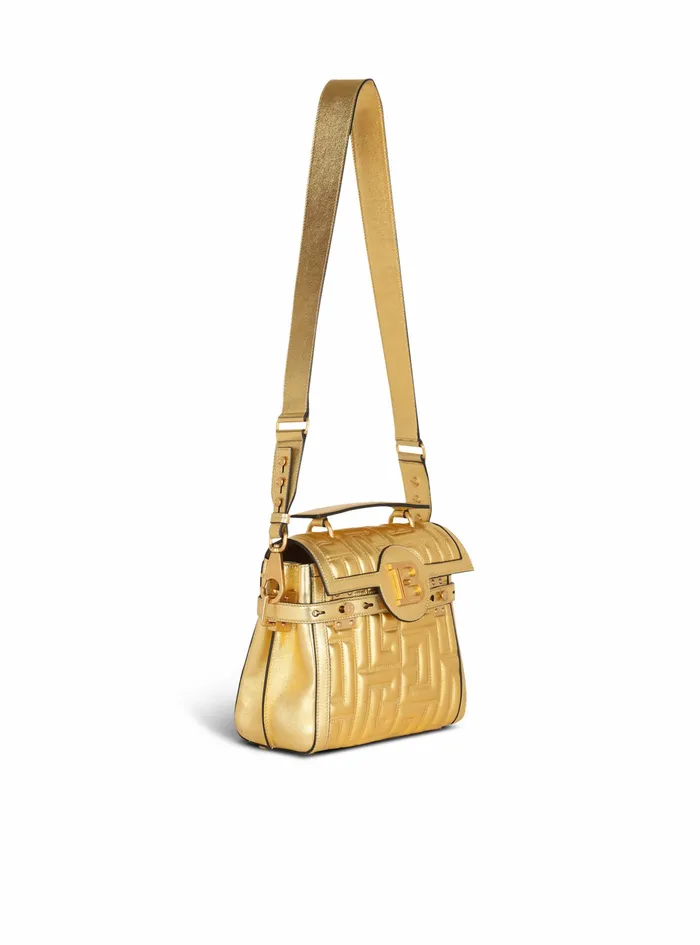 Balmain BBuzz Bags Womens Quilted Leather BBuzz 23 Bag Gold