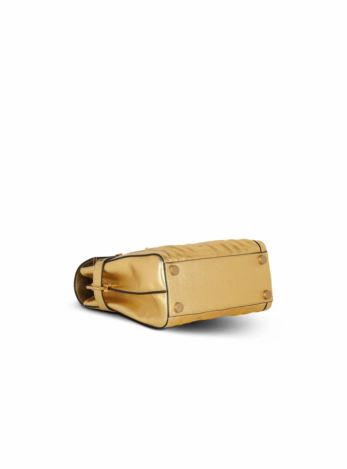 Balmain BBuzz Bags Womens Quilted Leather BBuzz 23 Bag Gold