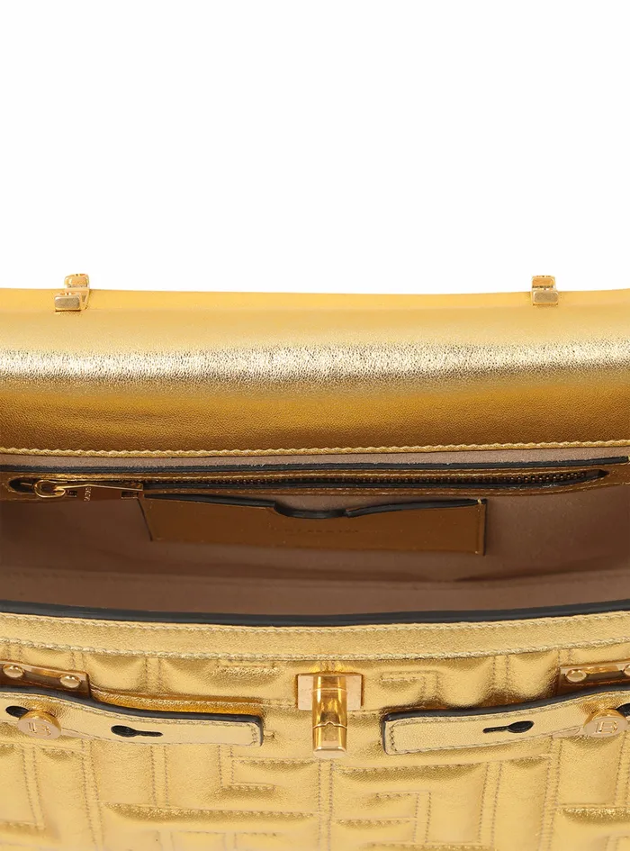 Balmain BBuzz Bags Womens Quilted Leather BBuzz 23 Bag Gold