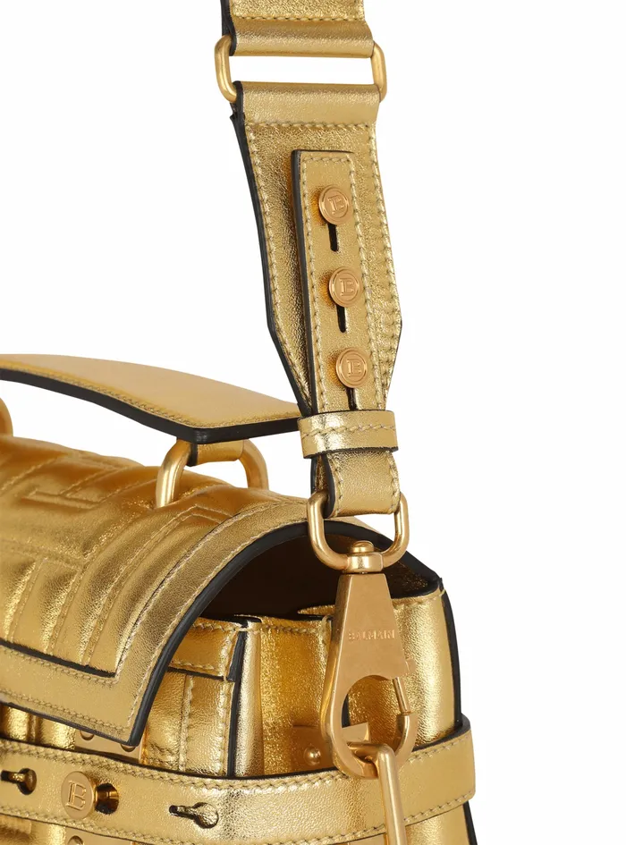 Balmain BBuzz Bags Womens Quilted Leather BBuzz 23 Bag Gold