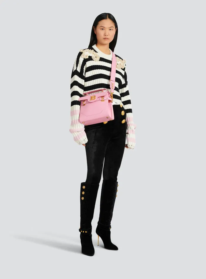 Balmain BBuzz Bags Womens Quilted Leather BBuzz 23 Bag Pink