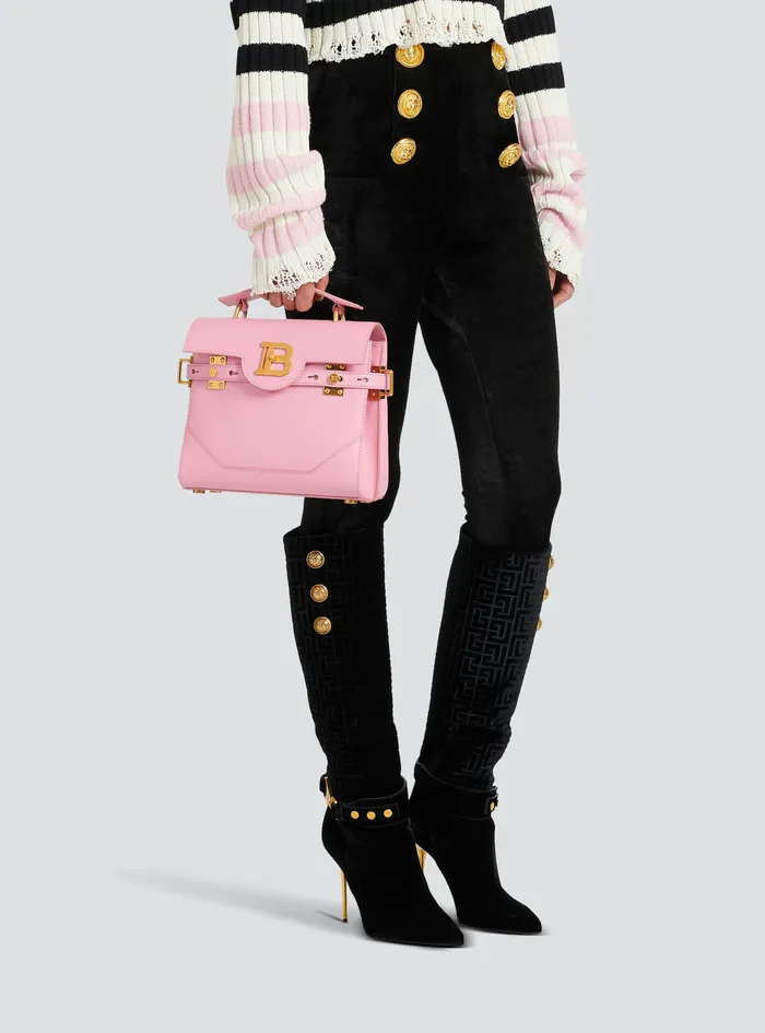 Balmain BBuzz Bags Womens Quilted Leather BBuzz 23 Bag Pink