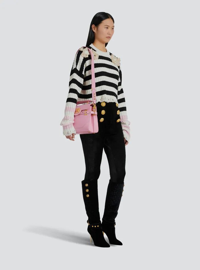 Balmain BBuzz Bags Womens Quilted Leather BBuzz 23 Bag Pink