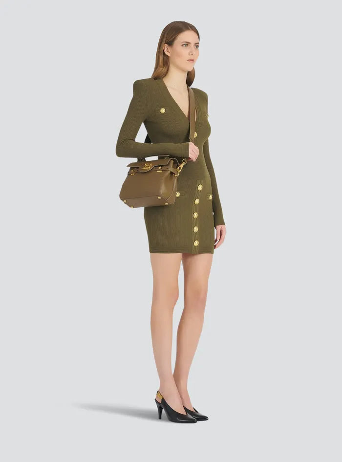 Balmain BBuzz Bags Womens Smooth Leather BBuzz 23 Bag Khaki Balmain BBuzz Bags Womens Smooth Leather BBuzz 23 Bag Khaki