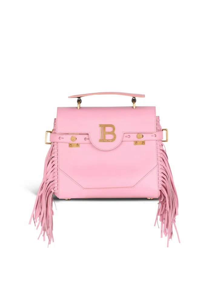 Balmain BBuzz Bags Womens Smooth Leather BBuzz 23 Bag With Fringe Pink