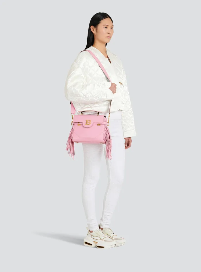 Balmain BBuzz Bags Womens Smooth Leather BBuzz 23 Bag With Fringe Pink