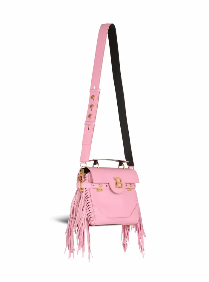 Balmain BBuzz Bags Womens Smooth Leather BBuzz 23 Bag With Fringe Pink