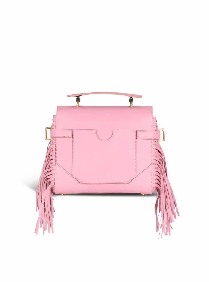 Balmain BBuzz Bags Womens Smooth Leather BBuzz 23 Bag With Fringe Pink