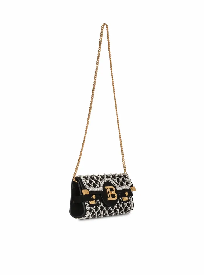 Balmain BBuzz Bags Womens Suede And Embroidered Pearl BBuzz 23 Clutch Bag Black Balmain BBuzz Bags Womens Suede And Embroidered Pearl BBuzz 23 Clutch Bag Black