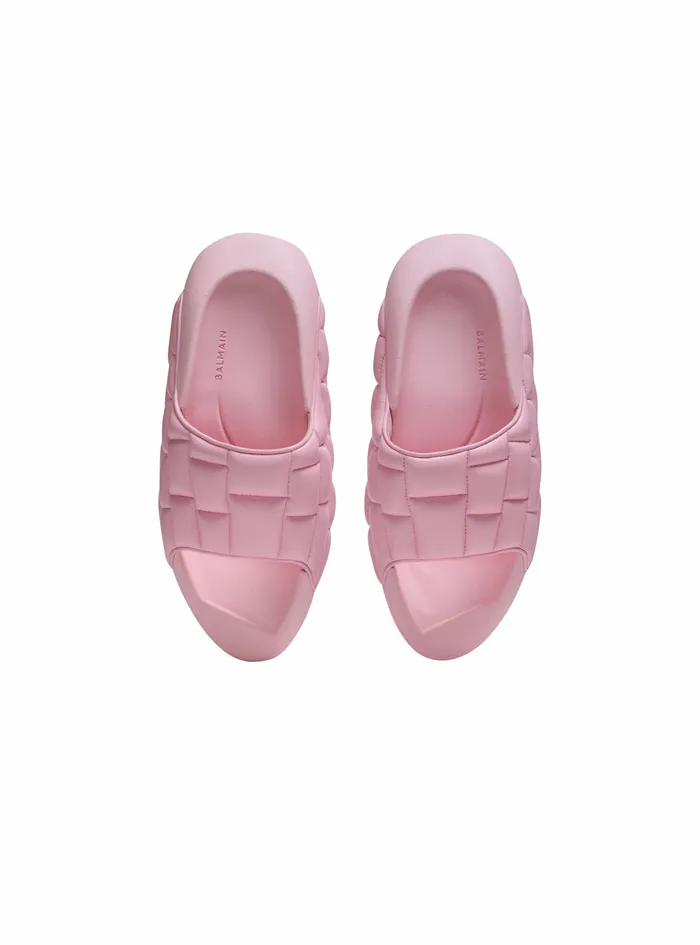 Balmain BIt Womens Quilted Leather BIt Mules Pink Balmain BIt Womens Quilted Leather BIt Mules Pink
