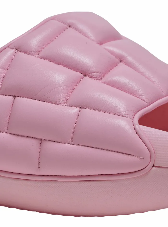 Balmain BIt Womens Quilted Leather BIt Mules Pink Balmain BIt Womens Quilted Leather BIt Mules Pink