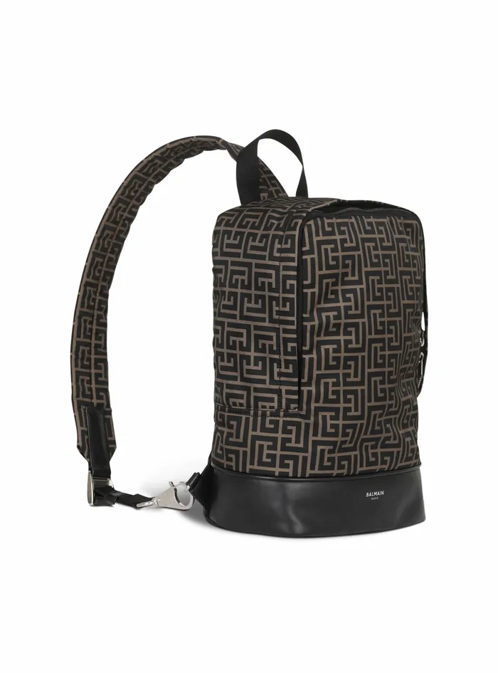 Balmain Bags And Backpacks Mens Bicolor Jacquard 1945 Crossbody Backpack Khaki Balmain Bags And Backpacks Mens Bicolor Jacquard 1945 Crossbody Backpack Khaki