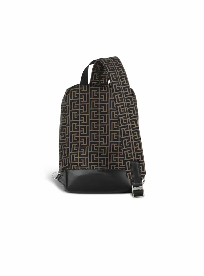 Balmain Bags And Backpacks Mens Bicolor Jacquard 1945 Crossbody Backpack Khaki Balmain Bags And Backpacks Mens Bicolor Jacquard 1945 Crossbody Backpack Khaki