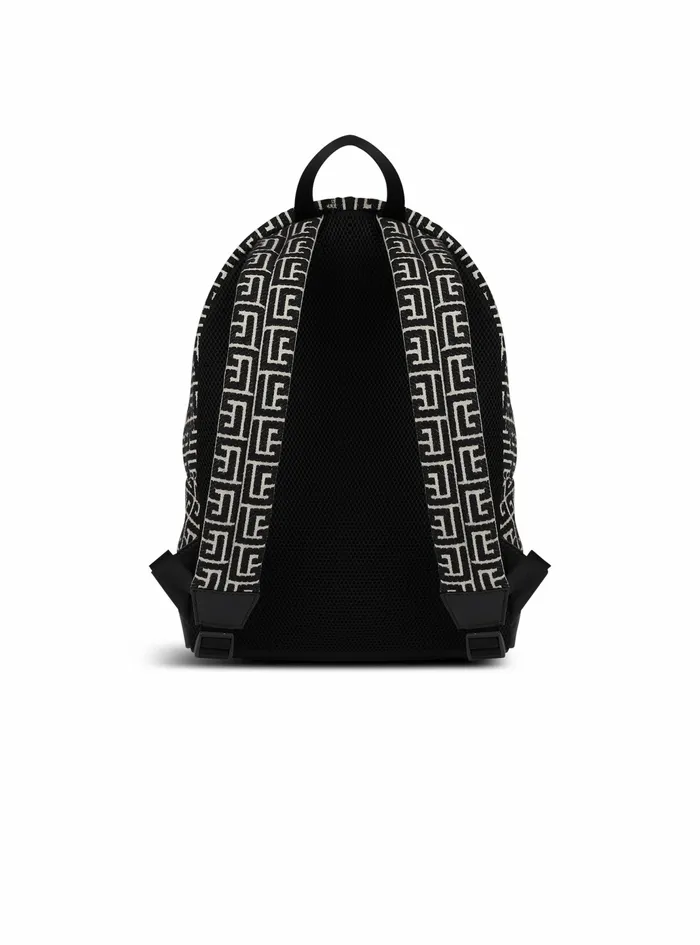 Balmain Bags And Backpacks Mens Bicolorjacquard 1945 Backpack Black Balmain Bags And Backpacks Mens Bicolorjacquard 1945 Backpack Black