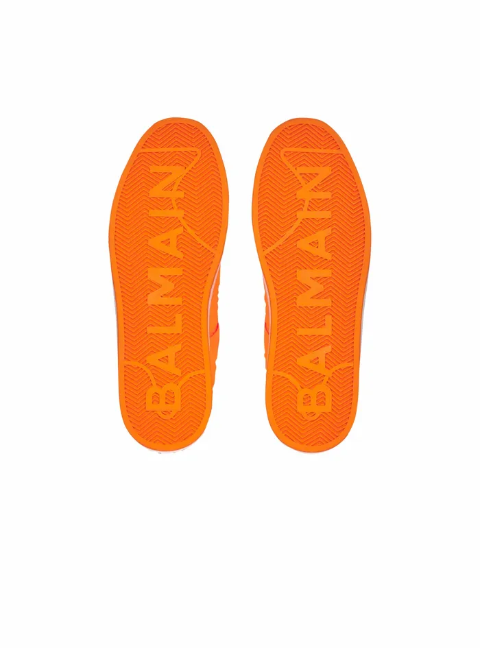 Balmain Bcourt Mens Embossed Monogram Neoprene BCourt Sneakers Orange Balmain Bcourt Mens Embossed Monogram Neoprene BCourt Sneakers Orange