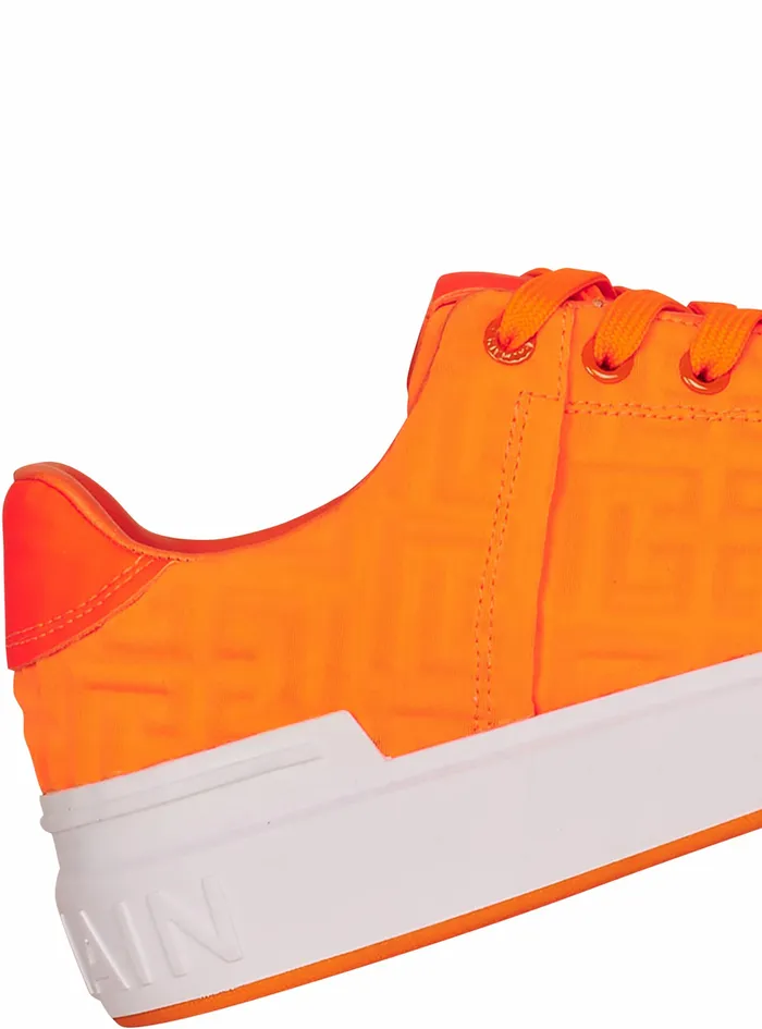 Balmain Bcourt Mens Embossed Monogram Neoprene BCourt Sneakers Orange Balmain Bcourt Mens Embossed Monogram Neoprene BCourt Sneakers Orange