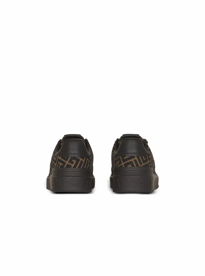 Balmain Bcourt Mens Monogram Jacquard BCourt Sneakers Khaki Balmain Bcourt Mens Monogram Jacquard BCourt Sneakers Khaki