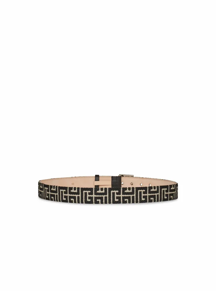 Balmain Belts Mens Bicolor Jacquard Pb Belt Belt Black Balmain Belts Mens Bicolor Jacquard Pb Belt Belt Black