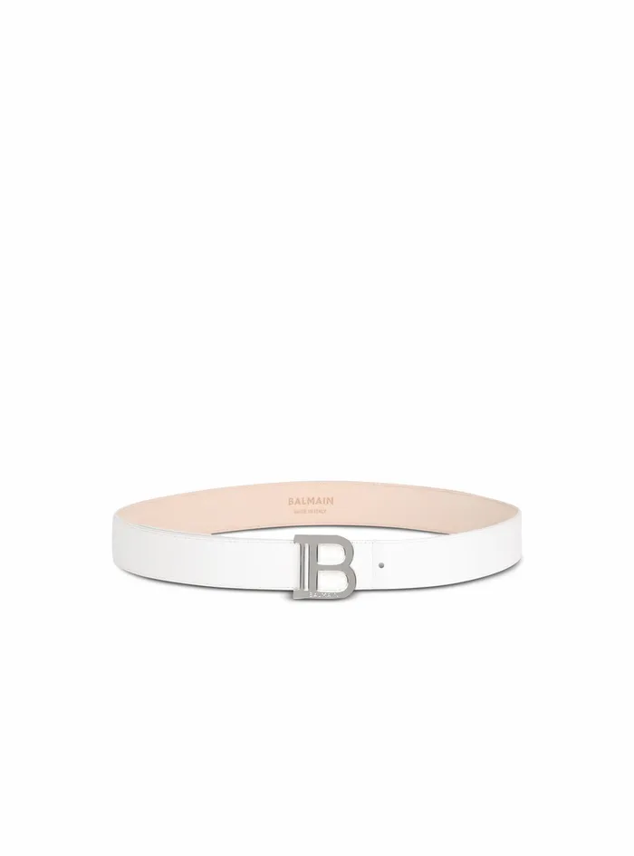 Balmain Belts Mens Smooth Leather BBelt Belt White
