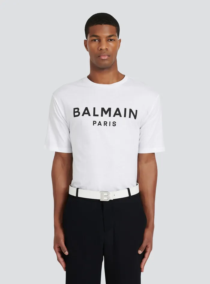 Balmain Belts Mens Smooth Leather BBelt Belt White