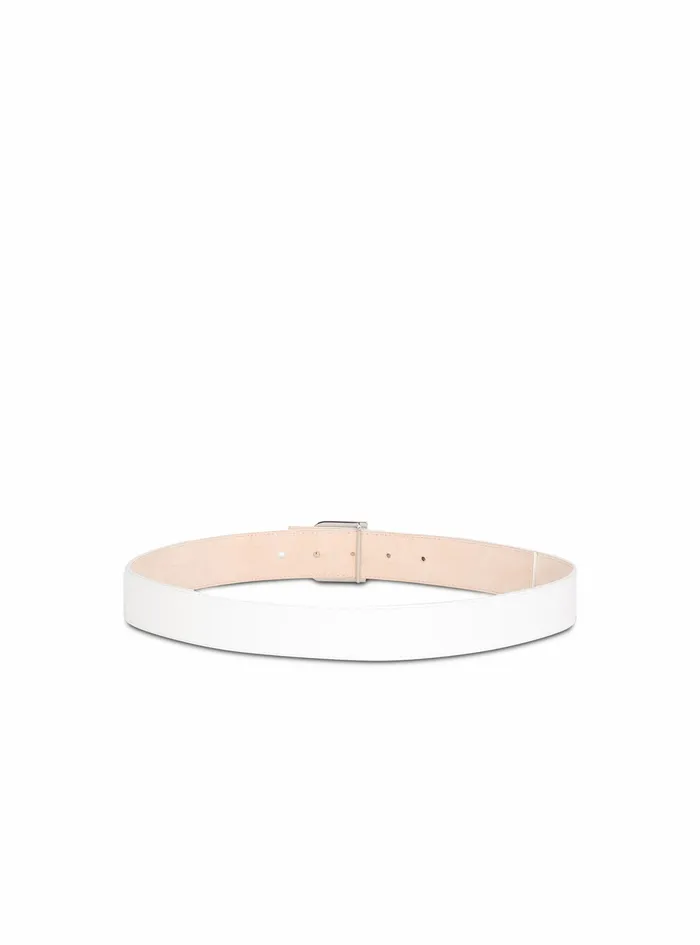 Balmain Belts Mens Smooth Leather BBelt Belt White
