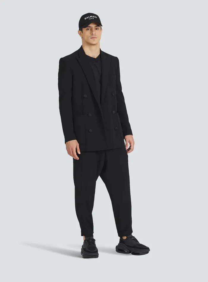 Balmain Blazers Mens EcoDesigned DoubleBreasted Crepe Blazer Black Balmain Blazers Mens EcoDesigned DoubleBreasted Crepe Blazer Black