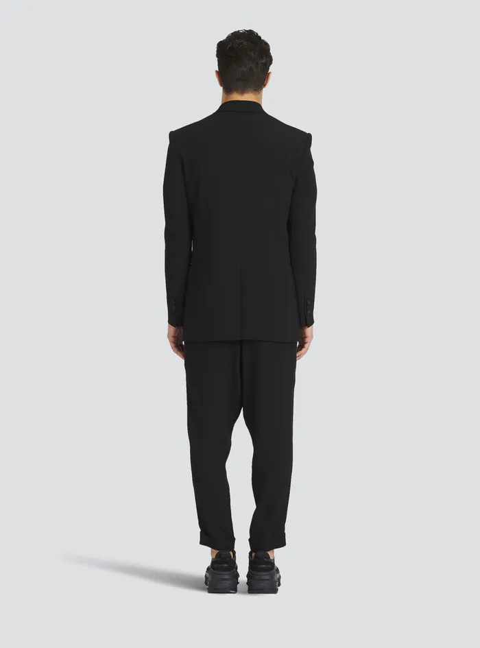 Balmain Blazers Mens EcoDesigned DoubleBreasted Crepe Blazer Black Balmain Blazers Mens EcoDesigned DoubleBreasted Crepe Blazer Black