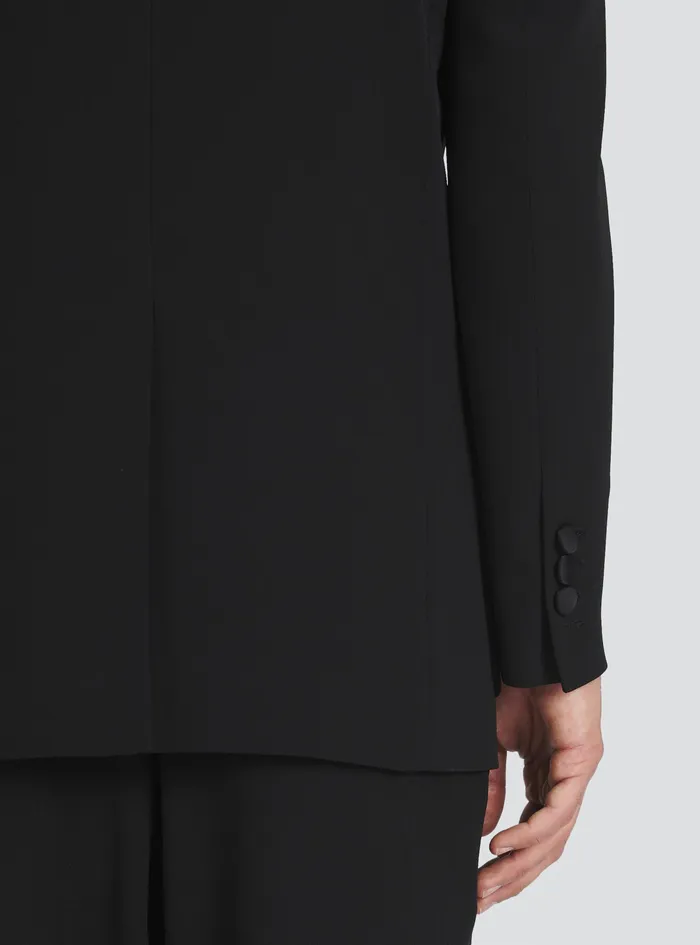 Balmain Blazers Mens EcoDesigned DoubleBreasted Crepe Blazer Black Balmain Blazers Mens EcoDesigned DoubleBreasted Crepe Blazer Black