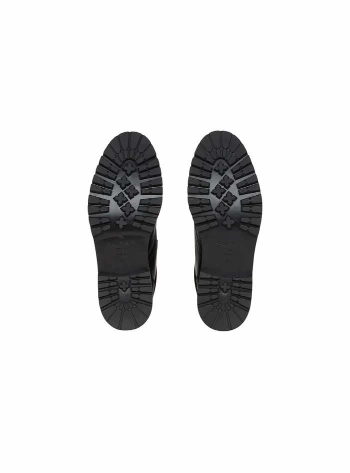 Balmain Boots And Rangers Mens Bicolor Smooth And Monogram Jacquard Phil Ranger Ankle Boots Black