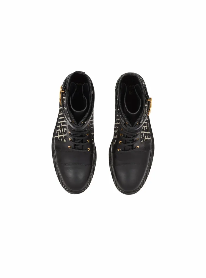 Balmain Boots And Rangers Womens Bicolor Jacquard Ranger Romy Ankle Boots Black