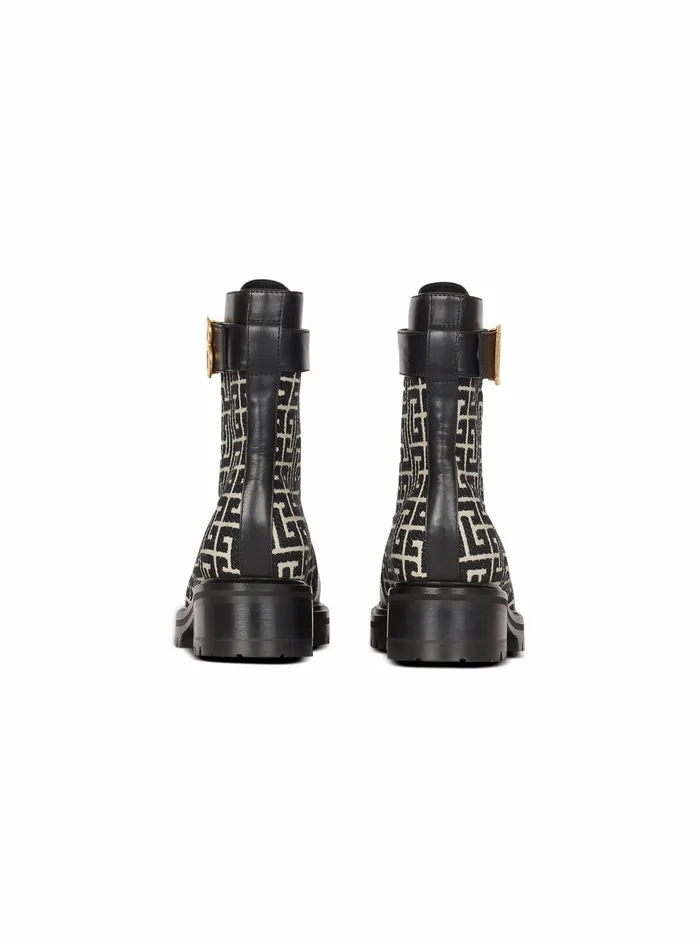 Balmain Boots And Rangers Womens Bicolor Jacquard Ranger Romy Ankle Boots Black