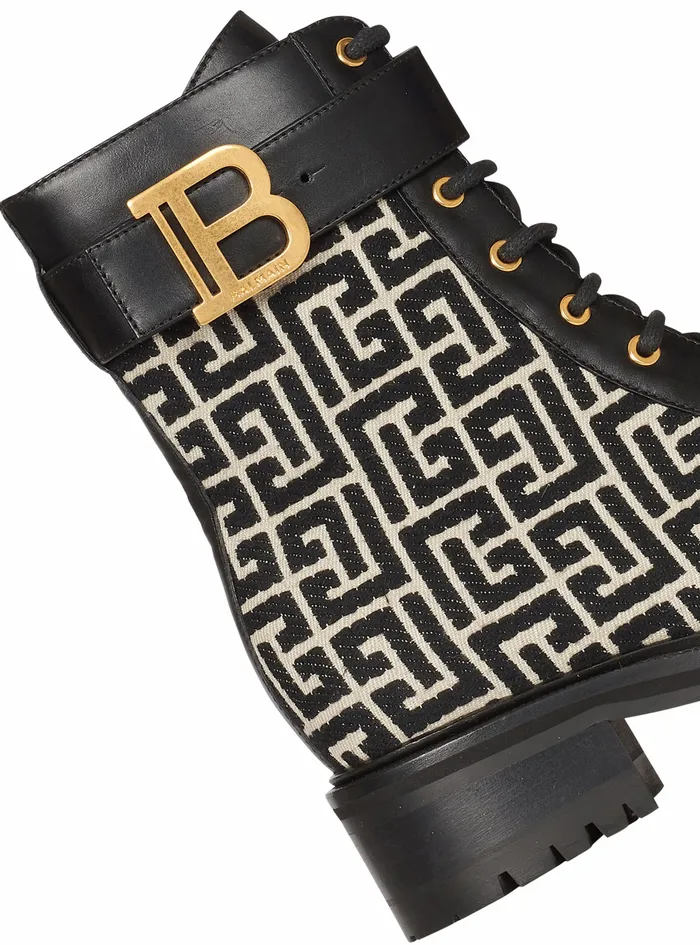 Balmain Boots And Rangers Womens Bicolor Jacquard Ranger Romy Ankle Boots Black