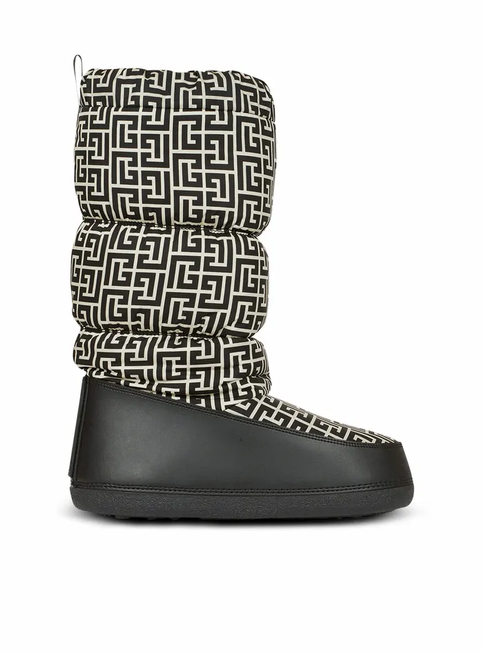 Balmain Boots And Rangers Womens Capsule After Ski 8211 Quilted Nylon AprsSki Boots With Balmain Monogram Pattern Black Balmain Boots And Rangers Womens Capsule After Ski 8211 Quilted Nylon AprsSki Boots With Balmain Monogram Pattern Black