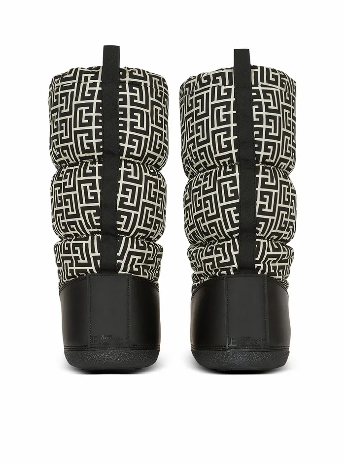 Balmain Boots And Rangers Womens Capsule After Ski 8211 Quilted Nylon AprsSki Boots With Balmain Monogram Pattern Black Balmain Boots And Rangers Womens Capsule After Ski 8211 Quilted Nylon AprsSki Boots With Balmain Monogram Pattern Black