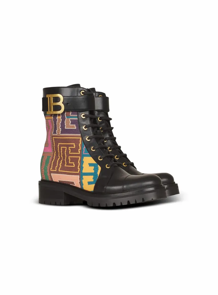 Balmain Boots And Rangers Womens Multicolor Needlepoint Ranger Romy Ankle Boots With Balmain Monogram Multicolor Balmain Boots And Rangers Womens Multicolor Needlepoint Ranger Romy Ankle Boots With Balmain Monogram Multicolor