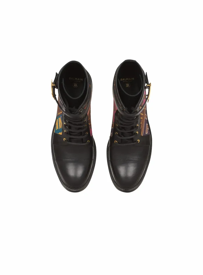Balmain Boots And Rangers Womens Multicolor Needlepoint Ranger Romy Ankle Boots With Balmain Monogram Multicolor Balmain Boots And Rangers Womens Multicolor Needlepoint Ranger Romy Ankle Boots With Balmain Monogram Multicolor