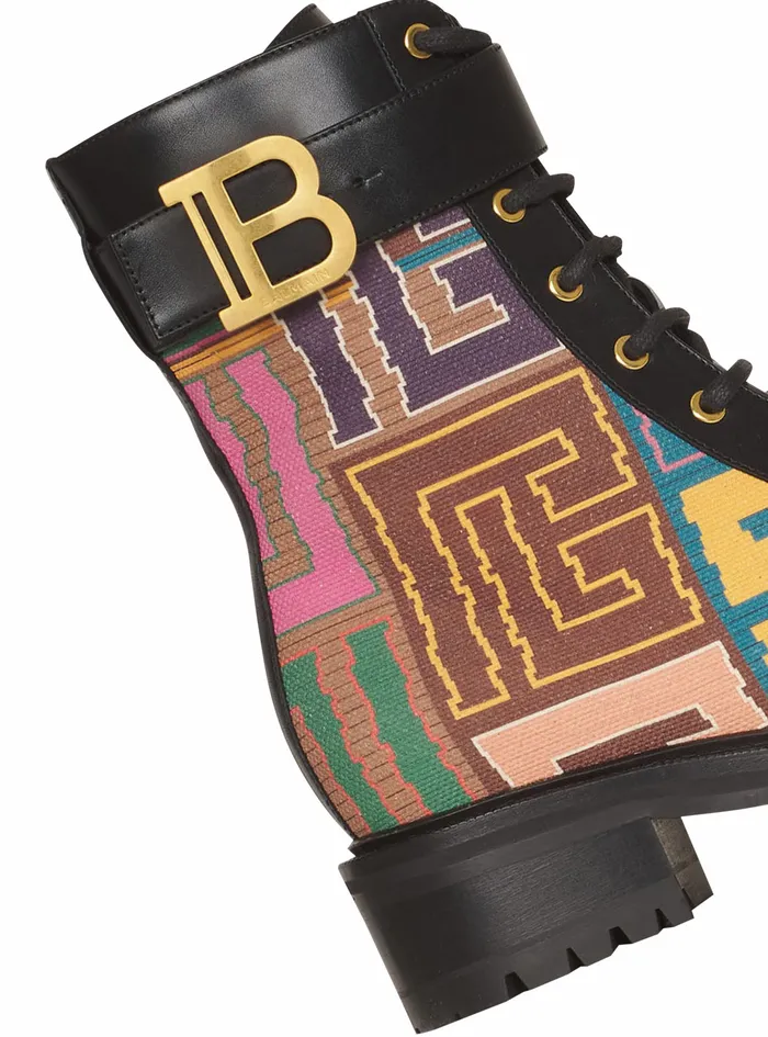 Balmain Boots And Rangers Womens Multicolor Needlepoint Ranger Romy Ankle Boots With Balmain Monogram Multicolor Balmain Boots And Rangers Womens Multicolor Needlepoint Ranger Romy Ankle Boots With Balmain Monogram Multicolor