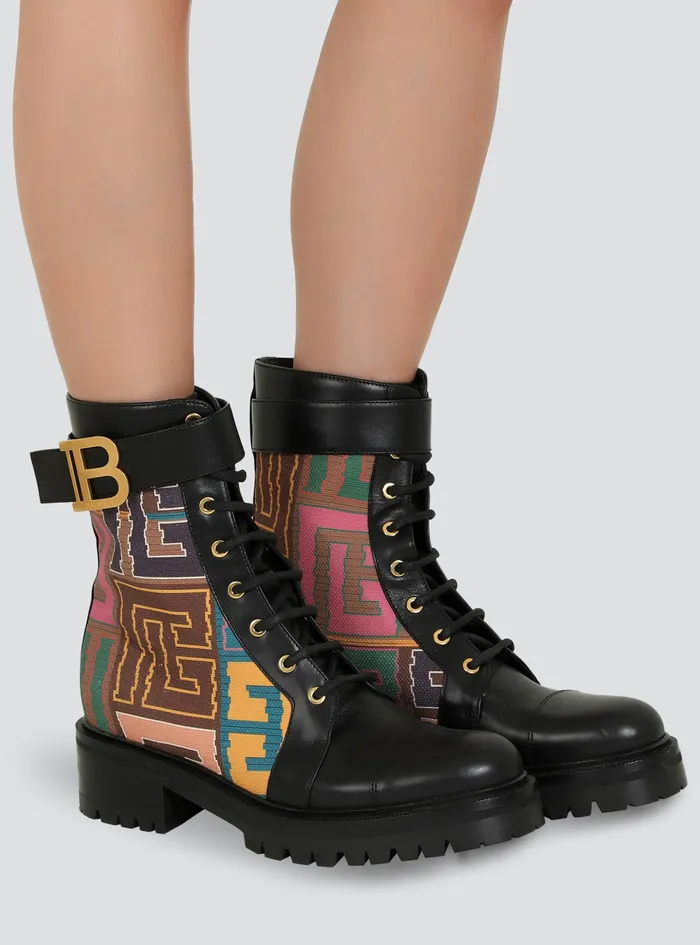 Balmain Boots And Rangers Womens Multicolor Needlepoint Ranger Romy Ankle Boots With Balmain Monogram Multicolor Balmain Boots And Rangers Womens Multicolor Needlepoint Ranger Romy Ankle Boots With Balmain Monogram Multicolor